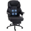 Fauteuil de bureau Riven massant 3D repose pieds dossier haut noir