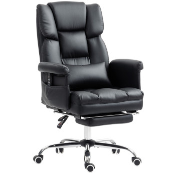 Fauteuil de Bureau Falac Massage Repose pieds Réglable Noir