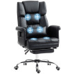 Fauteuil de Bureau Falac Massage Repose pieds Réglable Noir