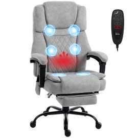 Fauteuil de bureau Palson massant chauffant inclinable gris