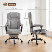 Fauteuil de bureau Palson massant chauffant inclinable gris