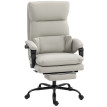 Chaise de bureau Heleo fauteuil de direction réglable lombaire similicuir gris clair