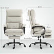 Chaise de bureau Heleo fauteuil de direction réglable lombaire similicuir gris clair
