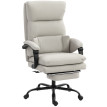 Chaise de bureau Heleo fauteuil de direction réglable lombaire similicuir gris clair