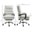 Chaise de bureau Kalova massage chauffante inclinable crème