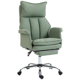 Fauteuil de Bureau Falviac Repose Pieds Dossier Inclinable Cuir Synthétique Vert