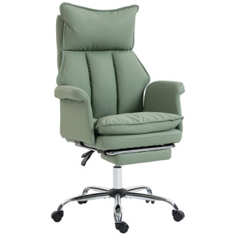 Fauteuil de Bureau Falviac Repose Pieds Dossier Inclinable Cuir Synthétique Vert