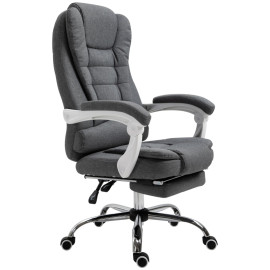 Chaise de bureau Perys fauteuil direction repose-pieds dossier réglable gris