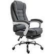 Chaise de bureau Perys fauteuil direction repose-pieds dossier réglable gris