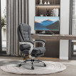 Chaise de bureau Perys fauteuil direction repose-pieds dossier réglable gris