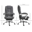 Chaise de bureau Perys fauteuil direction repose-pieds dossier réglable gris