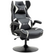 Chaise de gaming Estvium fauteuil gamer haut parleurs intégrés noir blanc