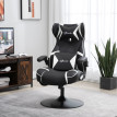 Chaise de gaming Estvium fauteuil gamer haut parleurs intégrés noir blanc