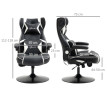 Chaise de gaming Estvium fauteuil gamer haut parleurs intégrés noir blanc
