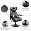 Chaise de gaming Estvium fauteuil gamer haut parleurs intégrés noir blanc