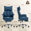 Fauteuil de bureau Teret inclinable avec repose pieds cuir synthétique bleu