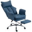 Fauteuil de bureau Teret inclinable avec repose pieds cuir synthétique bleu