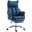 Fauteuil de bureau Teret inclinable avec repose pieds cuir synthétique bleu