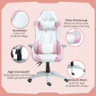 Chaise gaming Florara racing inclinable simili cuir rose blanc