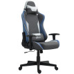 Nalova Chaise Gaming Inclinable Balançoire Tissu Effet Lin Bleu