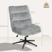 Chaise de bureau Noraen pivotante réglable tissu gris