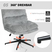 Chaise de bureau Noraen pivotante réglable tissu gris