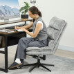 Chaise de bureau Noraen pivotante réglable tissu gris
