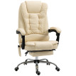 Fauteuil de Bureau Dorora Ergonomique Massant Réglable Crème