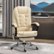 Fauteuil de Bureau Dorora Ergonomique Massant Réglable Crème