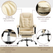 Fauteuil de Bureau Dorora Ergonomique Massant Réglable Crème