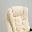 Fauteuil de Bureau Dorora Ergonomique Massant Réglable Crème