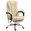 Fauteuil de Bureau Dorora Ergonomique Massant Réglable Crème