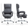Chaise de bureau Merine massage inclinable repose pieds gris