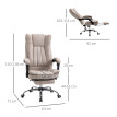 Fauteuil de bureau Terian pivotant inclinable avec repose pieds beige
