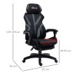 Chaise de bureau gaming Galoara ergonomique inclinable noire