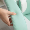 Chaise gaming Salane inclinable repose pieds coussins blanc bleu