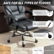 Chaise de Bureau Isson Cuir PU Repose Pieds Appui Tête Lombaire Noir