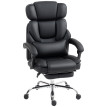 Chaise de Bureau Isson Cuir PU Repose Pieds Appui Tête Lombaire Noir