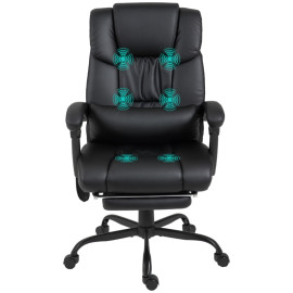 Fauteuil de bureau Norio ergonomique massage repose pieds noir