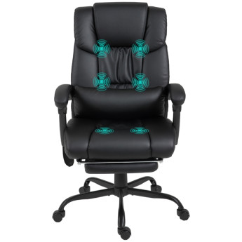 Fauteuil de bureau Norio ergonomique massage repose pieds noir