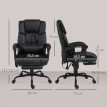 Fauteuil de bureau Norio ergonomique massage repose pieds noir