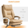 Chaise de bureau Torria ergonomique pivotante repose-pieds marron clair