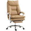 Chaise de bureau Torria ergonomique pivotante repose-pieds marron clair