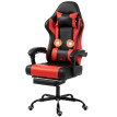 Chaise gamer Larine inclinable massage lombaire repose pieds rouge