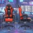 Chaise gamer Larine inclinable massage lombaire repose pieds rouge