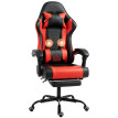 Chaise gamer Larine inclinable massage lombaire repose pieds rouge