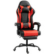 Chaise gamer Larine inclinable massage lombaire repose pieds rouge