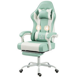 Chaise gaming Merian massage lombaire inclinable repose pieds bleu