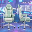Chaise gaming Merian massage lombaire inclinable repose pieds bleu