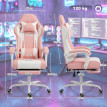 Chaise gamer Rivorot ergonomique inclinable massage lombaire rose